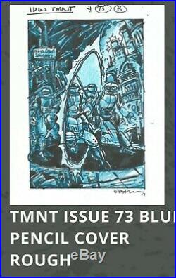 Kevin Eastman Original Art TMNT #73B Blue Pencil Rough Cover Art