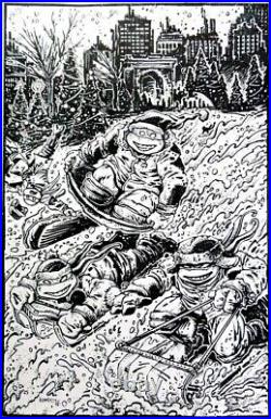 Kevin Eastman Original Comic Art TMNT 89B Variant Cover (All 4 Turtles)