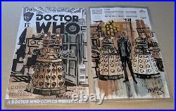 Kickliy Original Art Dalek Doctor Who Sketch Covers! 2 issues! IDW SIGNED! #1 15