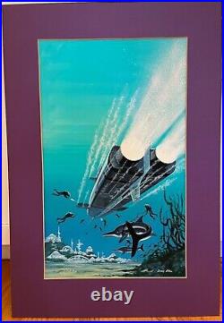 LARGE! 1978 Attack from Atlantis DEAN ELLIS Original Art Cover Painting Pulp