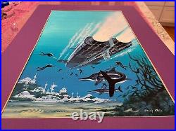 LARGE! 1978 Attack from Atlantis DEAN ELLIS Original Art Cover Painting Pulp