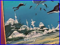 LARGE! 1978 Attack from Atlantis DEAN ELLIS Original Art Cover Painting Pulp