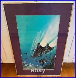 LARGE! 1978 Attack from Atlantis DEAN ELLIS Original Art Cover Painting Pulp