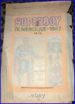 LEGION OF SUPER HEROES SUPERBOY DC COMICS COVER ORIGINAL ART WORK Year 1967