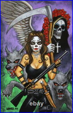 » La Muerta original cover art Scott Lewis Coffin ComicsOriginal Art Cover