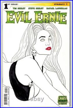 Lady Death Evil Ernie #1 Original Art Sketch Cover Comic Book Drawing Pinup Page
