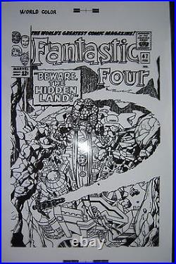 Large Original Production Art FANTASTIC FOUR #47 cover, JACK KIRBY art, 11x17