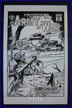 Large Original Production Art OUR ARMY AT WAR #133 cover, JOE KUBERT art, 11x17