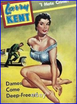 Larry Kent Dames Come Deep-Freeze! Original Art Paperback Pulp Crime Detective