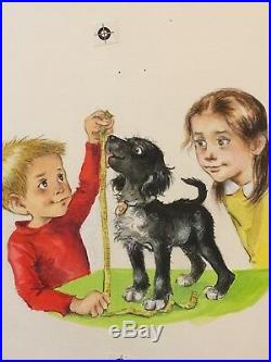 Lillian Obligado Little Black Puppy COVER LGB Original Illustration Painting Art