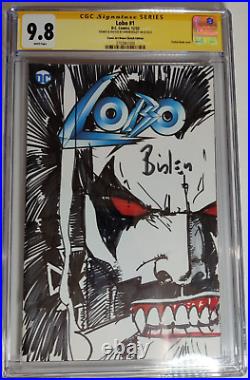 Lobo #1 Comic Art House Blank Cover Simon Bisley Original Lobo Sketch CGC 9.8