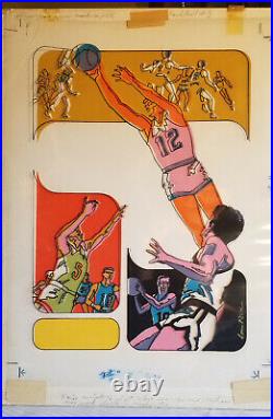 Lou Feck Original COVER ART PAINTING ILLUSTRATION FOR 1960'S BASKETBALL PROGRAM