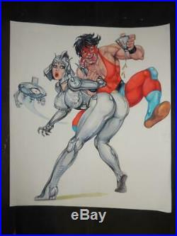 Luchas Calientes # 35 Sexy Pin Up Girl Original Mexican Wrestling Cover Art