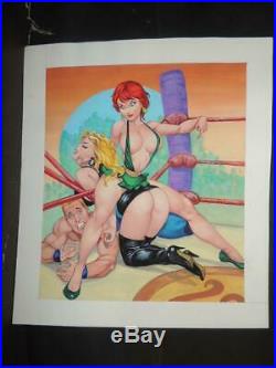 Luchas Calientes # 4 Sexy Pin Up Girl Original Mexican Wrestling Cover Art