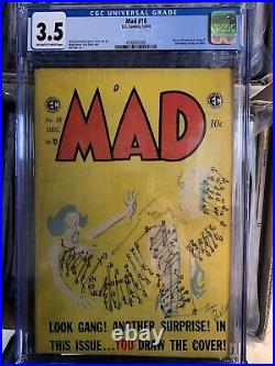 MAD Magazine 18 CGC 3.5 VG- OWW EC Comics 1954 KURTZMAN COVER AND ART