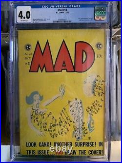 MAD Magazine 18 CGC 4.0 VG OWW EC Comics 1954 KURTZMAN COVER AND ART