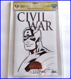 MIKE ZECK sketch Captain America CBCS 9.6 Original Art signed not CGC