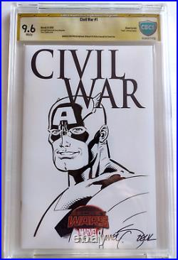 MIKE ZECK sketch Captain America CBCS 9.6 Original Art signed not CGC