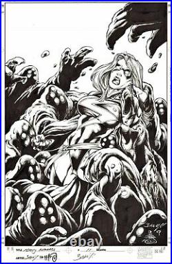 Mark Bagley 2008 Mighty Avengers 11 Cover Original Art-ms. Marvel! Free Shipping