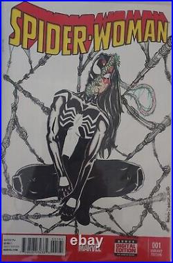 Marvel Comics Venomized Spider-Woman ORIGINAL ART SKETCH On A Sketch Cover