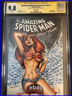 Mary Jane Sketch Cover Original Art Spider-man Cgc Sig Series Signed 9.8 Hot