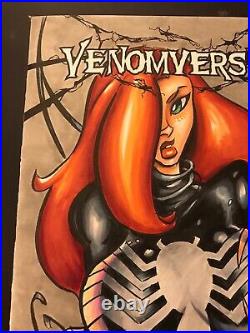 Mary Jane Venomverse Sketch Cover Original Art Cgc Signature Series Signed 9.6