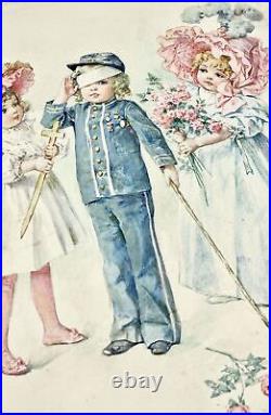 Maud Humphrey / Original art cover image for GALLANT LITTLE PATRIOTS Signed 1898