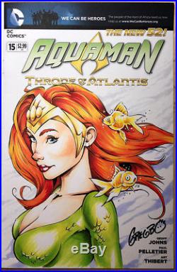 Mera Original Sketch Cover Art on DC Comics Aquaman #15 Blank Variant Gregbo