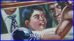 Mexican original comic cover art PEDRO INFANTE #225 Box Fight 1980s