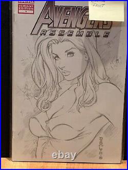 Mike Debalfo Original Art EMMA FROST Sketch AVENGERS ASSEMBLEVariant Blank Cover