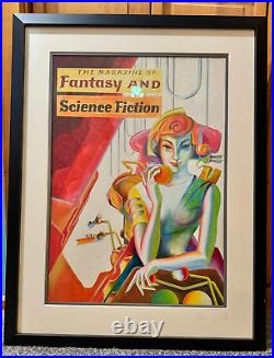 Mike Hinge F & SF magazine original art planned cover story signed 1970s