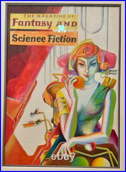 Mike Hinge F & SF magazine original art planned cover story signed 1970s