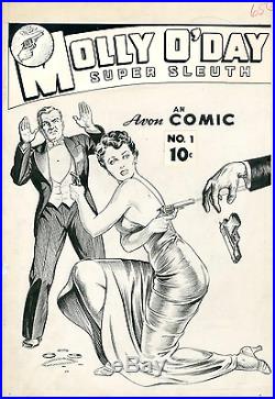 Molly ODay Original cover art issue #1 1945 1st comic produced by Avon VF+