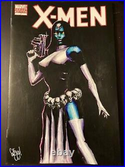 Mystique X-men Sketch Cover Chris Mcjunkin Original Art Painted Cgc 9.6