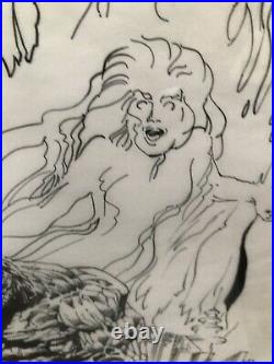 Neal Adams Signed Original Vintage Fully Inked Fantasy Cover Art Page