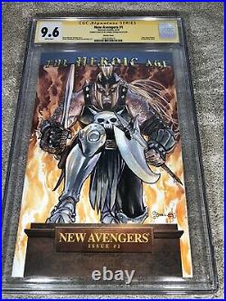 New Avengers 1 CGC SS 9.6 Ares Original sketch art Variant 8/10