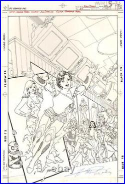 New Titans COVER # 55 GEORGE PEREZ Original Artwork Double Signatures NICK CARDY