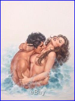 Nude Original Art Pinup Painting Erotic Female Romance Cover Lovers Mills Boon