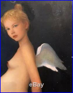 Nude Pregnant Girl with Angel Wings Book Cover Original Paintings