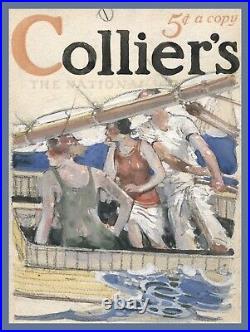 ORSON LOWELL Original Magazine Cover Color Preliminary Illustration Collier's