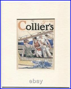 ORSON LOWELL Original Magazine Cover Color Preliminary Illustration Collier's