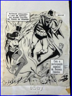 OS Justiceiros Portuguese Batman Paste Up Original Art Cover Foreign 1968