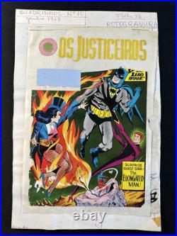 OS Justiceiros Portuguese Batman Paste Up Original Art Cover Foreign 1968