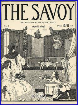Original 1896 line block print by Aubrey Beardsley The Savoy Cover No. 2
