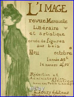 Original 1897 Wood Engraving L'Image Cover by artist Toulouse Lautrec