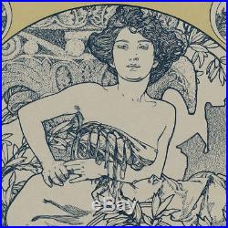 Original 1907 Wood Engraving Alfons Mucha L'Habitation Pratique Cover