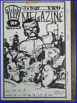 Original 2000ad Judge Dredd Megazine Jock Preliminary Cover Art Unpublished