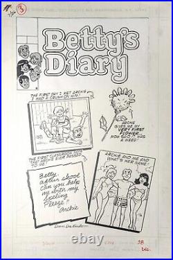 Original ART COVER, Dan DeCarlo! SWIMSUITS, Betty's Diary #38 Archie 1990 A# 069