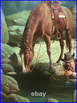 Original Acrylic Painting By John Leone, Cover Of Western Novel RAWHIDE JUSTICE