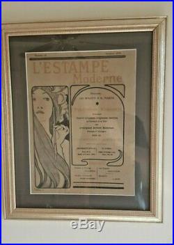 Original Alphonse Mucha L'Estampe Moderne 1897 No. 18 Front & Back Cover Framed
